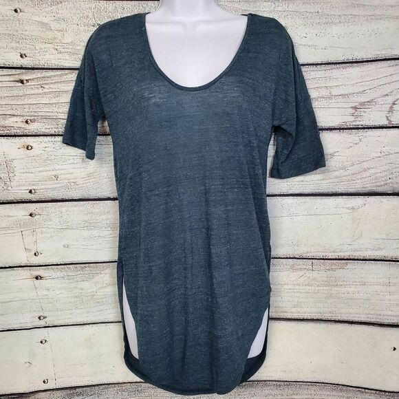 Old Navy Tops - Old Navy Women’s Dark Teal High-Low Tunic Tee XS Short Sleeve Scoop Neck
